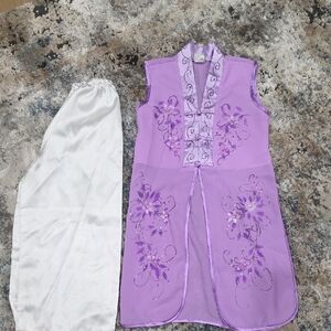 Purple and White Kids Costume Set